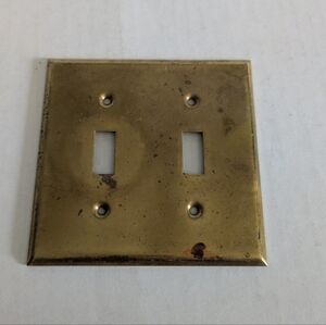 Gold Tone double light switch cover plate